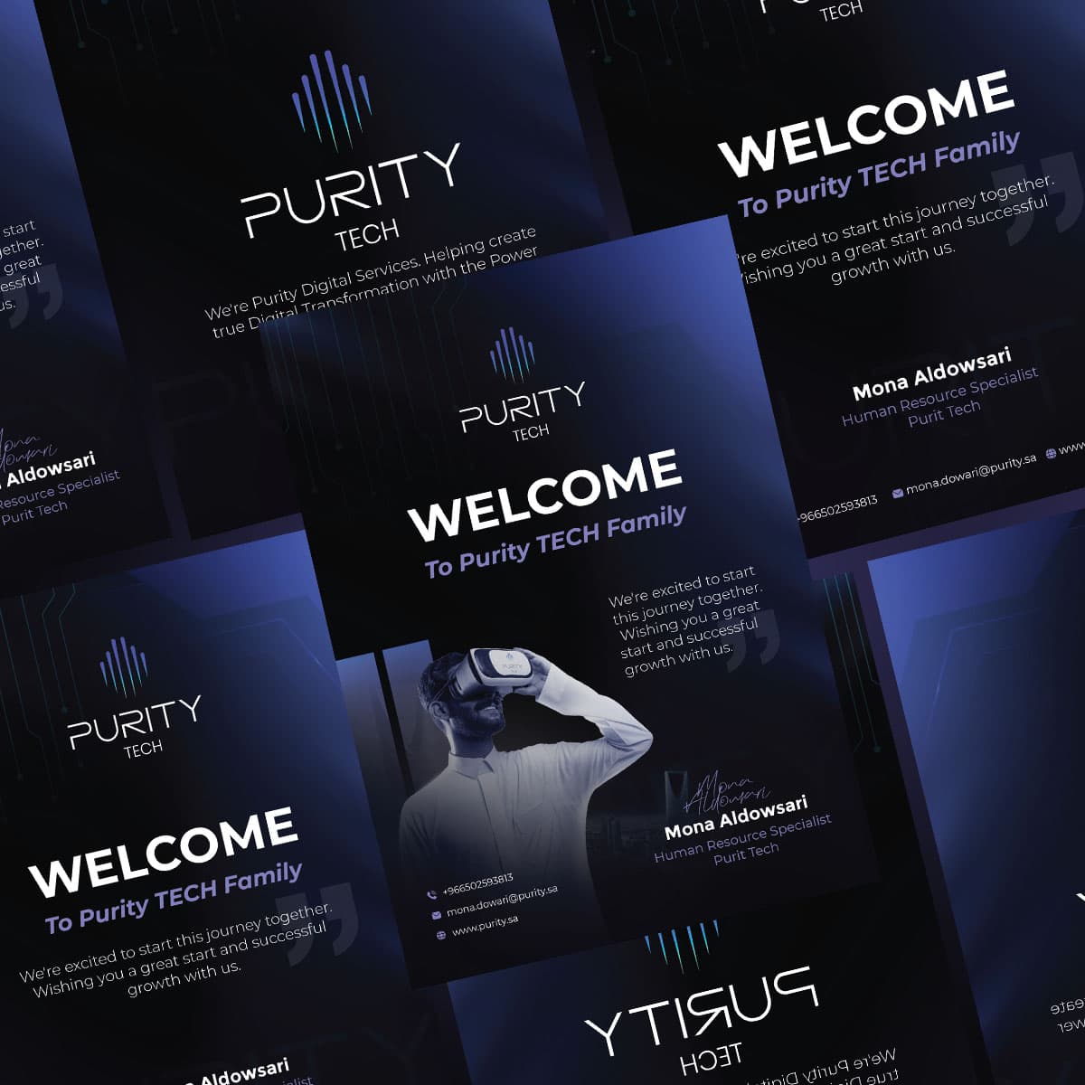 Purity Tech branding and corporate visual designs